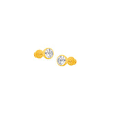 22k Yellow Gold Cubic Zirconia Stud Earrings with gold weight of 0.594g
